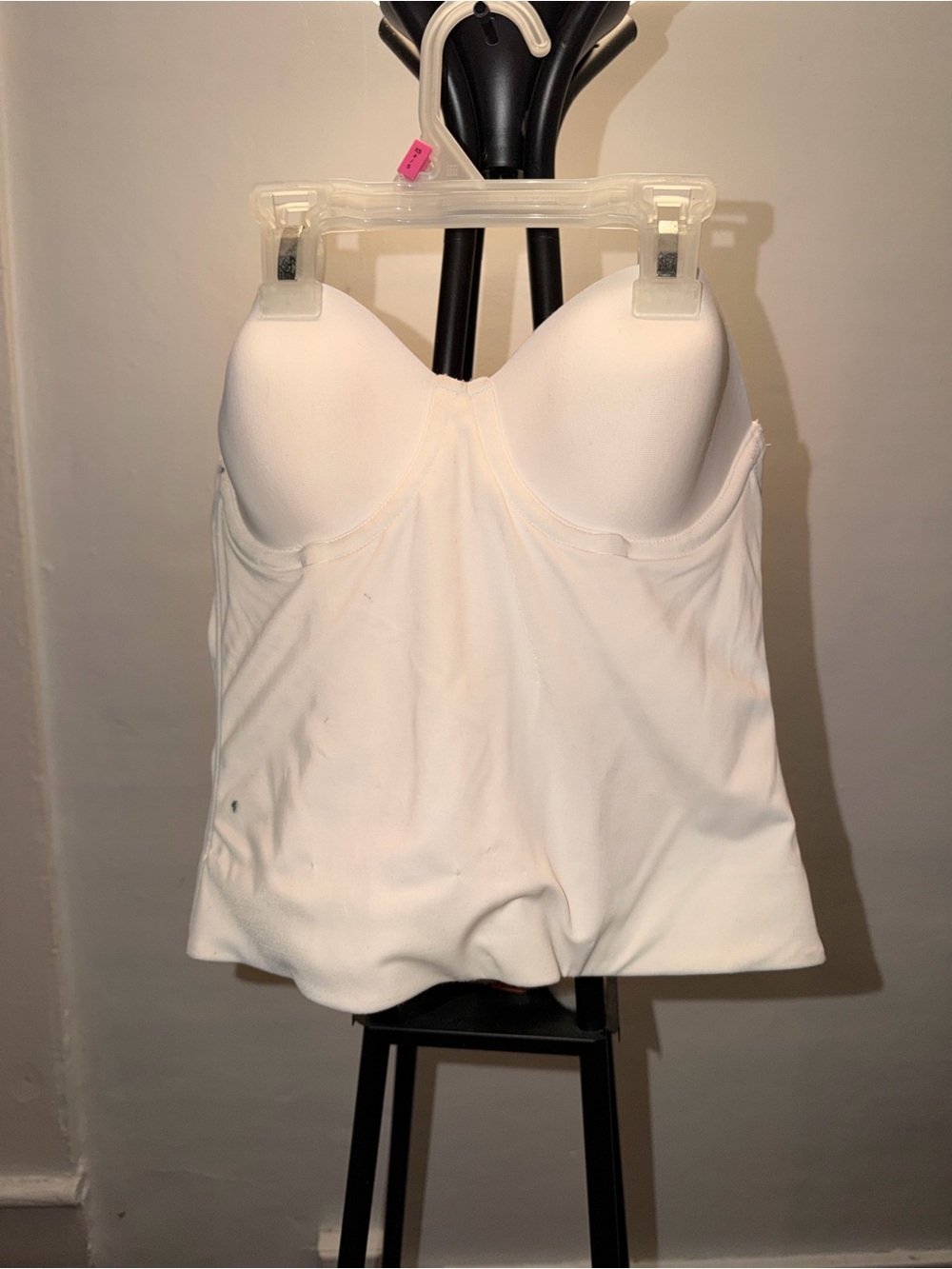 White Strapless Shaping Camisole with Built-In Bra